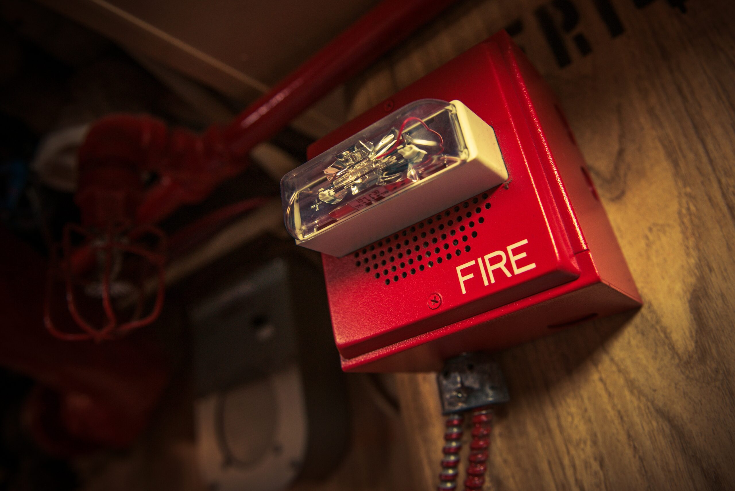 Fire Alarm with Strobe Fire Alarm with Strobe Safety Device Connected to Fire Response System.